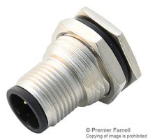 AMPHENOL LTW M12D-04PMMS-SF8001 Sensor Connector, M Series, M12, Plug, 4 Contacts, Solder Pin, Straight Panel Mount