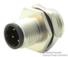 AMPHENOL LTW M12D-04PMMS-SH8001 Sensor Connector, M Series, M12, Plug, 4 Contacts, Solder Pin, Straight Panel Mount