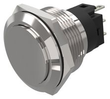 EAO 82-6561.1000 Vandal Resistant Switch, 82 Series, 22 mm, SPDT, Momentary, Round Flush Raised Flat, Natural