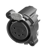 NEUTRIK NC5FAH1 XLR Connector, Horizontal, 5 Contacts, Receptacle, Panel PCB Mount