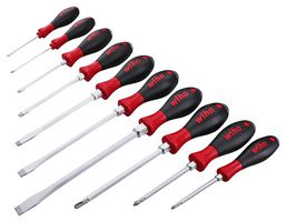 WIHA 53099 Juego Destornilladores, Uso Extra Pesado, Agarre Acojinado, 10 Piezas de 3.5 a 12mm Plano, #1/ #3 PH