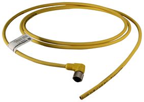 LUMBERG AUTOMATION RKWT 4-602/2M Sensor Cable, Self Locking, 90° M12 Receptacle, Free End, 4 Positions, 2 m, 6.56 ft, RKWT Series