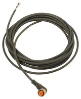 LUMBERG AUTOMATION RKWT/LED P 4-225/5M Sensor Cable, Self Locking, 90° M12 Receptacle, Free End, 4 Positions, 5 m, 16.4 ft, RKWT Series