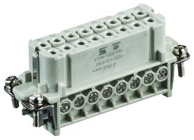 TE CONNECTIVITY T2010162201-000 Heavy Duty Connector, HA Series, Insert, 16+PE Contacts, Receptacle, Screw Socket