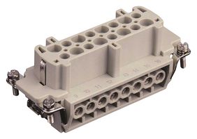 TE CONNECTIVITY T2040322201-000 Heavy Duty Connector, HE Series, Insert, 16+PE Contacts, H16B, Receptacle, Screw Socket