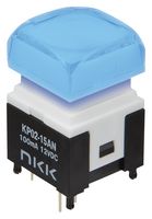 NKK SWITCHES KP0215ANBKG036G-2SJB Pushbutton Switch, KP Series, SPST-NO, Off-(On), Square, Transparent