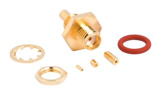AMPHENOL RF 901-10753 RF / Coaxial Connector, SMA Coaxial, Straight Bulkhead Jack, Solder, 50 ohm, 0.81mm