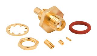 AMPHENOL RF 901-10754 RF / Coaxial Connector, SMA Coaxial, Straight Bulkhead Jack, Solder, 50 ohm, 1.13mm
