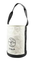 KLEIN TOOLS 5106P STRAIGHT-WALL BUCKET W/POCKET, 14", WHT
