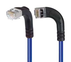 L-COM TRD815SRA11BL-1 Ethernet Cable, Cat5e, 90° RJ45 Plug to 90° RJ45 Plug, FTP (Foiled Twisted Pair), Blue, 304.8 mm