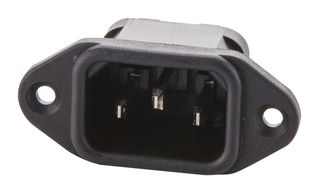 BULGIN LIMITED PX0580/63 IEC Power Connector, IEC C14 Inlet, 10 A, 250 VAC, Quick Connect, Snap-In, Flange Mount