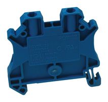 SCHNEIDER ELECTRIC NSYTRV22BL DIN Rail Mount Terminal Block, 2 Positions, 26 AWG, 12 AWG, 4 mm², Screw, 24 A