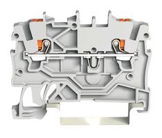 WAGO 2200-1201 Bloque de Terminal c/Montaje en Riel DIN, 2 Posiciones, 24 AWG, 16 AWG, 1 mm², Push-In, 13.5 A