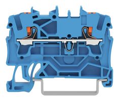 WAGO 2202-1204 DIN Rail Mount Terminal Block, 2 Positions, 12 AWG, 12 AWG, 2.5 mm², Push In, 24 A
