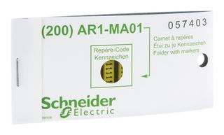 SCHNEIDER ELECTRIC AR1MB01K Wire Marker, Clip On Pre Printed, K, Black, Yellow, 2mm x 5mm
