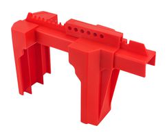 MULTICOMP PRO MP014064 Ball Valve Lockout, PP (Polypropylene), 50 to 200mm, Adjustable, Red