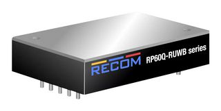 RECOM POWER RP60Q-11015SRUWB/P Isolated Through Hole DC/DC Converter, w/Bus & UVP Adj, ITE, Industrial & Railway, Quarter Brick