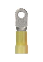 PANDUIT PV4-14R-E Ring Tongue Terminal, M6, 1/4", 4 AWG, Yellow