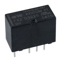 AXICOM - TE CONNECTIVITY D3225 Signal Relay, 9 VDC, DPDT, 2 A, FX2 Series, Through Hole, Non Latching