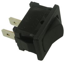 CARLING TECHNOLOGIES 651262-BB-0N Rocker Switch, Off-(On), SPST, Non Illuminated, Panel Mount, Black, 651 Series