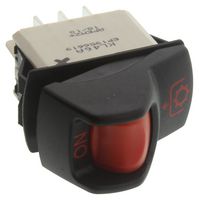 APEM KL46FAXXG126N01616 Rocker Switch, Non Illuminated, DPDT, On-On, Black, Red, Panel Mount, 10 A