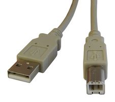 STEWART CONNECTOR SC-2ABE010F Cable USB, Tipo A Macho a Tipo B Macho, 3.05 m, 10 ft, USB 2.0, Beige