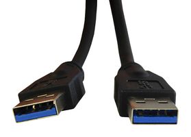 STEWART CONNECTOR SC-3AAK003F USB Cable, Type A Plug to Type A Plug, 914 mm, 36 ", USB 3.0, Black