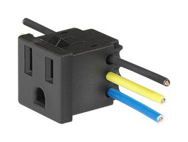 SCHURTER 3-135-117 High Power Connector, NEMA 5-15R, Receptacle, 125 VAC, 15 A, Cable Mount, IDC / IDT