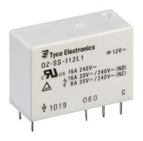 TE CONNECTIVITY - OEG OZ-SS-103L,200 Power Relay, SPDT, 3 VDC, 16 A, OZ Series, Through Hole, Non Latching
