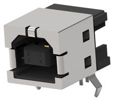 AMP - TE CONNECTIVITY 292304-3 USB Connector, USB Type B, USB 2.0, Receptacle, 4 Positions, Through Hole Mount, Right Angle