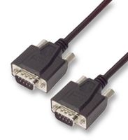 L-COM CSMNB9MM-2.5 Computer Cable, D Sub 9 Position Plug, D Sub 9 Position Plug, 2.5 ft, 760 mm, Black