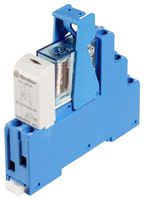 FINDER 48.62.7.024.0050 Power Relay, DPDT, 24 VDC, 10 A, 48 Series, DIN Rail, DC Sensitive