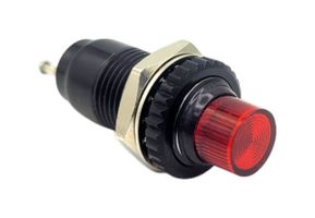 DIALIGHT 24978683331504F LED Panel Mount Indicator, Cylindrical Lens, Red, 5 VDC, 0.375 ", 20 mA, 55 mcd