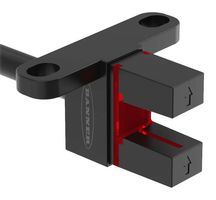 BANNER ENGINEERING BCS1TVN2M Slot Sensor, Digital - Complementary NPN, Emitter/Receiver, 5mm, 5 to 24V, Screw, -20°C to 55°C