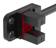BANNER ENGINEERING BCS1YVN2M Slot Sensor, Digital - Complementary NPN, Emitter/Receiver, 5mm, 5 to 24V, Screw, -20°C to 55°C