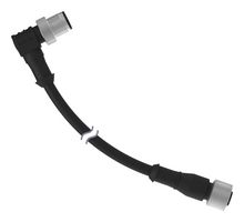 BANNER ENGINEERING BC-M12F5-M12M5A-22-0.3 Sensor Cable, A Coded, M12 Receptacle, 90° M12 Plug, 5 Positions, 300 mm, 11.8 ", BC Series