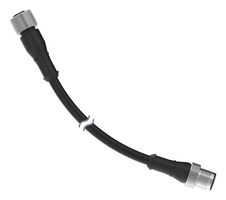 BANNER ENGINEERING BC-M12F5-M12M5-22-2-STP Sensor Cable, A Coded, M12 Receptacle, M12 Plug, 5 Positions, 2 m, 6.6 ft, BC Series