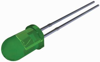LUMEX SSL-LX5093GT LED, QuasarBrite, Green, Through Hole, T-1 3/4 (5mm), 20 mA, 2.2 V, 565 nm