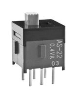 NKK SWITCHES AS22AP Slide Switch, DPDT, On-None-On, Through Hole, AS Series, 28 V