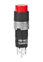 NKK SWITCHES HB16CKW01-C Pushbutton Switch, Subminiature, HB Series, 8 mm, SPDT, On-On, Round, Red