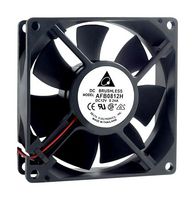 DELTA ELECTRONICS AFB0812SH-TP12 DC Axial Fan, 12 V, Square, 80 mm, 25.4 mm, Ball Bearing, 55.59 CFM