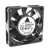 DELTA ELECTRONICS AUB0612HHB-A DC Axial Fan, 12 V, Square, 60 mm, 15 mm, Superflo Bearing, 23.39 CFM