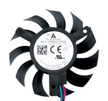 DELTA ELECTRONICS EFB0612HHAF99 DC Axial Fan, 12 V, Circular, 56 mm, 10.7 mm, Ball Bearing, 15.03 CFM