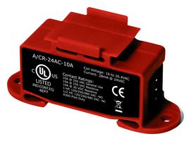 ACI A/CR-24AC-10A Automotive Relay, 24 VAC, 10 A, SPDT, DIN Rail, Panel, Screw, CR Series