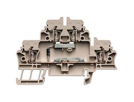 WEIDMULLER 1690020000 DIN Rail Mount Terminal Block, 4 Positions, 26 AWG, 14 AWG, 2.5 mm², Tension Clamp, 10 A