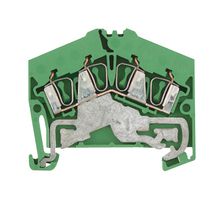 WEIDMULLER 1706100000 DIN Rail Mount Terminal Block, 4 Positions, 26 AWG, 14 AWG, 2.5 mm², Tension Clamp