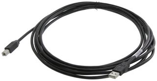 TE CONNECTIVITY - AMP 1487598-2 USB Cable, Type A Plug to Type B Plug, 5 m, 16.4 ft, USB 2.0, Black