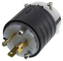 LEGRAND PASS & SEYMOUR L620P Power Entry Connector, Power Entry, 20 A, Black, White, Nylon (Polyamide) Body, 250 V