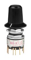 NKK SWITCHES MRK112-BA Rotary Switch, Sealed, Black Cap, 12 Position, 1 Pole, 30 °, 28 V, MR Series