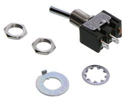 NKK SWITCHES M2011SS1W01 Toggle Switch, On-Off, SPST, Non Illuminated, M Series, Panel Mount, 6 A
